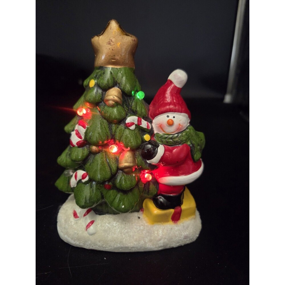 Snowman Hugging Christmas Tree Light Up Decoration